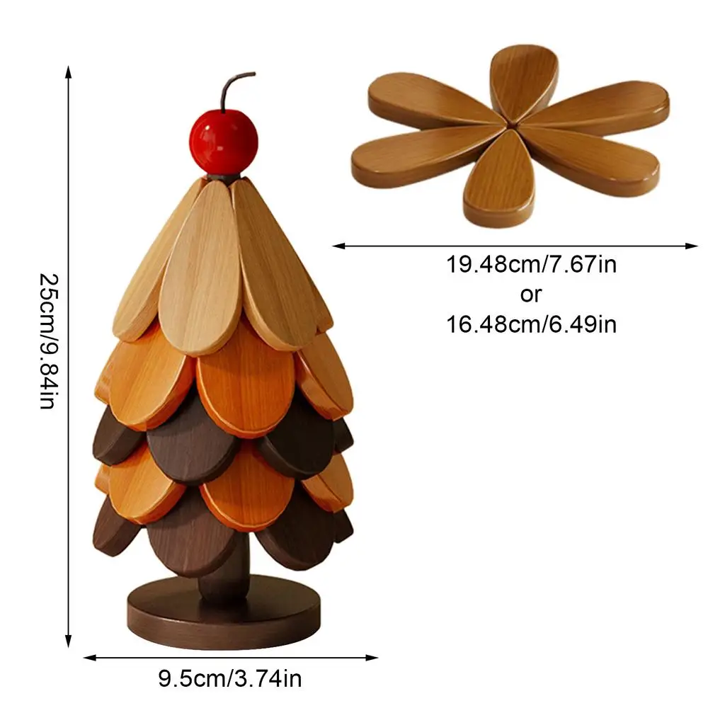 

Набор Из 5 Деревянных Подставок Для Стола С Дизайном «Рождественская Елка», Термостойкие, Круглые, Для Декора Кухни, Для Женщин