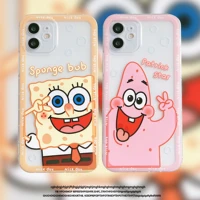 bandai funny cartoon spongebob and patrickstar phone case for iphone 12 11 pro max xs xr x 8 7 plus high quality cover