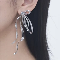 niche design wind moving bow earrings female multi layer streamer super fairy temperament smart earrings 2022 new earrings