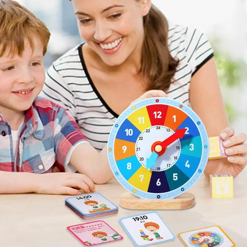 Изучайте доску игрушки деревянные обучающие часы для практики мини-часы