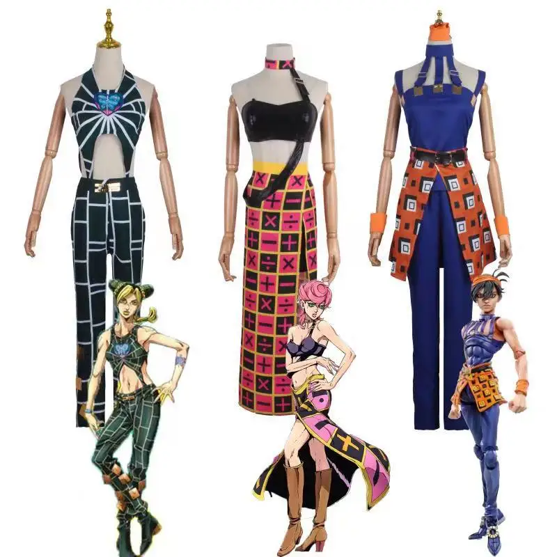 

Anime JoJo's Bizarre Adventure Cosplay Jumpsuit Trish Una Skirt Narancia Ghirga Jolyne Cujoh Cosplay Halloween Party Costume