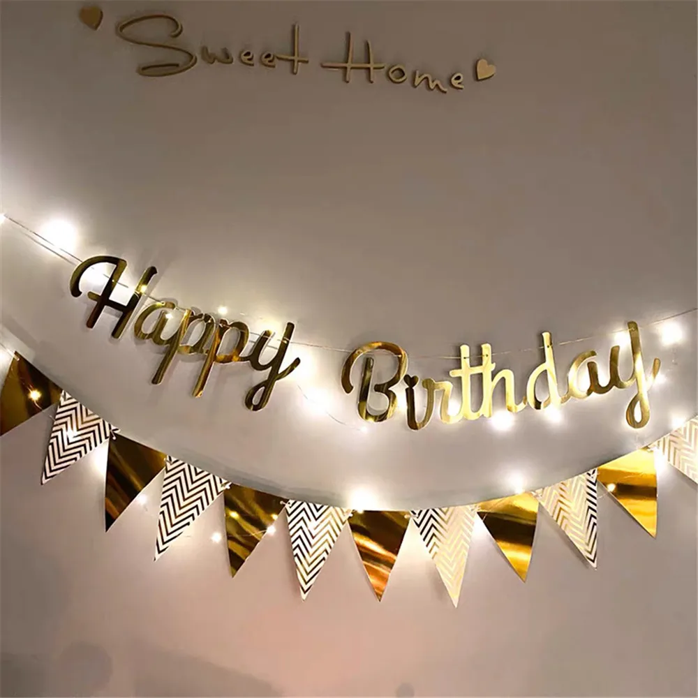 

Гирлянды с флагами Happy Birthday из картона