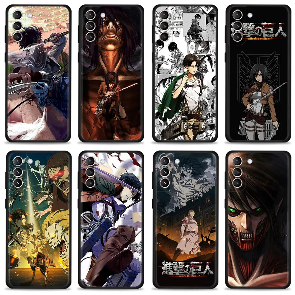 

For Samsung Galaxy S22 Ultra 5G S20 FE 2022 S10 S8 S9 S10e S21 Plus S7 Anime Japanese Attack On Titan Coque Matte Style