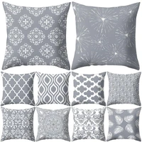 square cushion cover geometric case gray throw pillow protector bedding articles