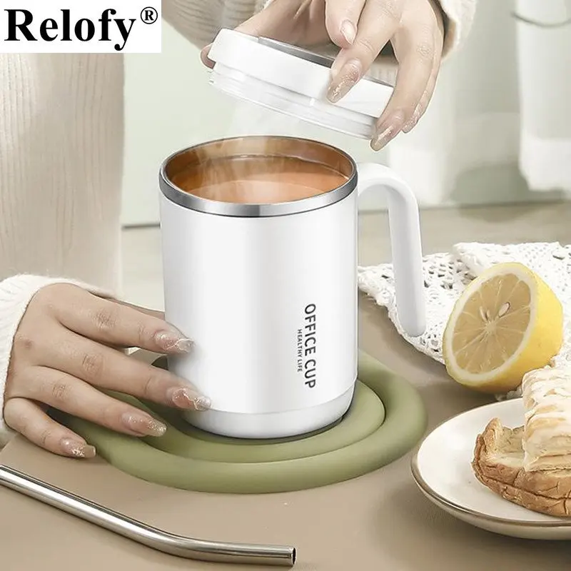 

500ml 316Stainless Steel Coffee Thermos with Handle Business Office Milk Tumbler Outdoor Protable Sport Tea Mug Juice Drinkware