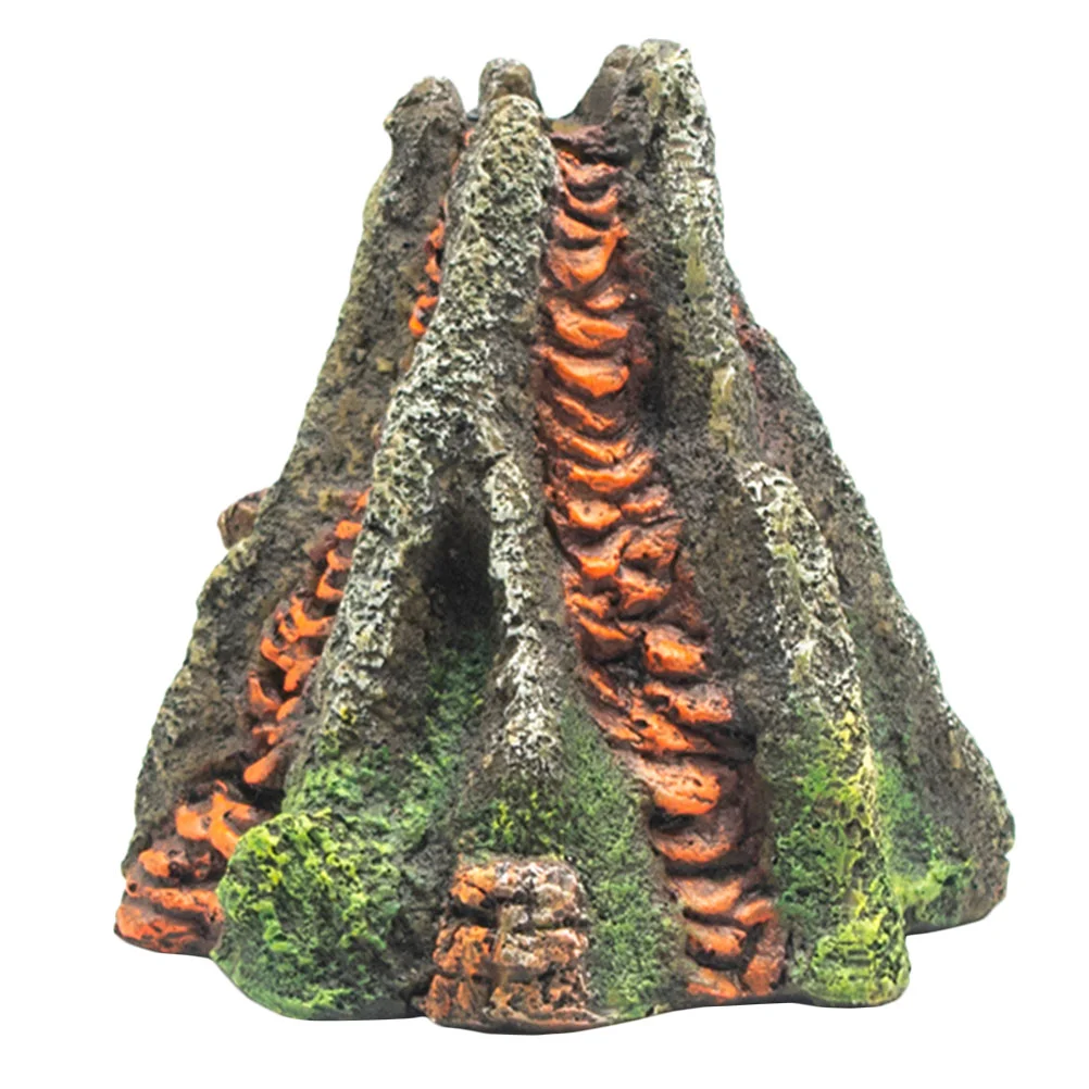 

Fish Tank Volcano Bubbler Decor Aquarium Underwaterresin Adornment Decorations Stone Lavaair