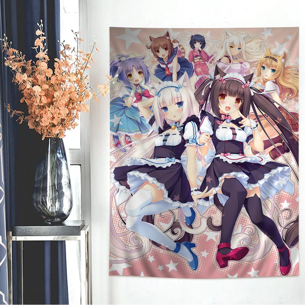 Аниме Nekopara хиппи настенные гобелены для гостиной домашний декор в общежитии