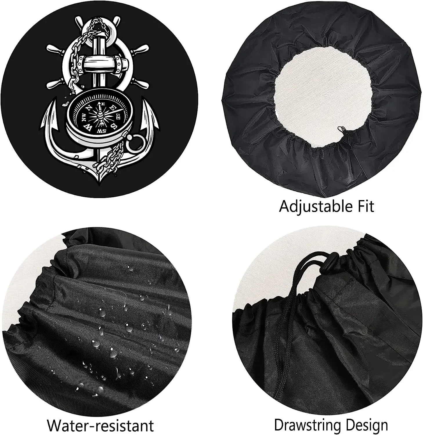 Прохладный якорь и компас чехол для запасного колеса защита колес