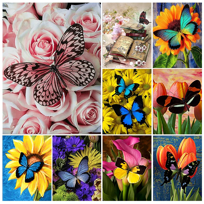 

YOUQU Home Fun Full Square/round Diamond 5D DIY Diamond Painting "Butterfly" Diamond Embroidery Kit Home Decoration Gift