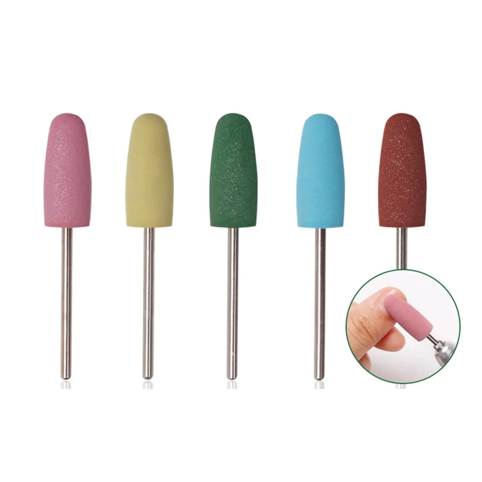 

5pcs/lot Nail Grinding Head Salon Home Nail DIY Durable No Hurting Nails Grinding Polishing Bits For Manicure,Pedicure