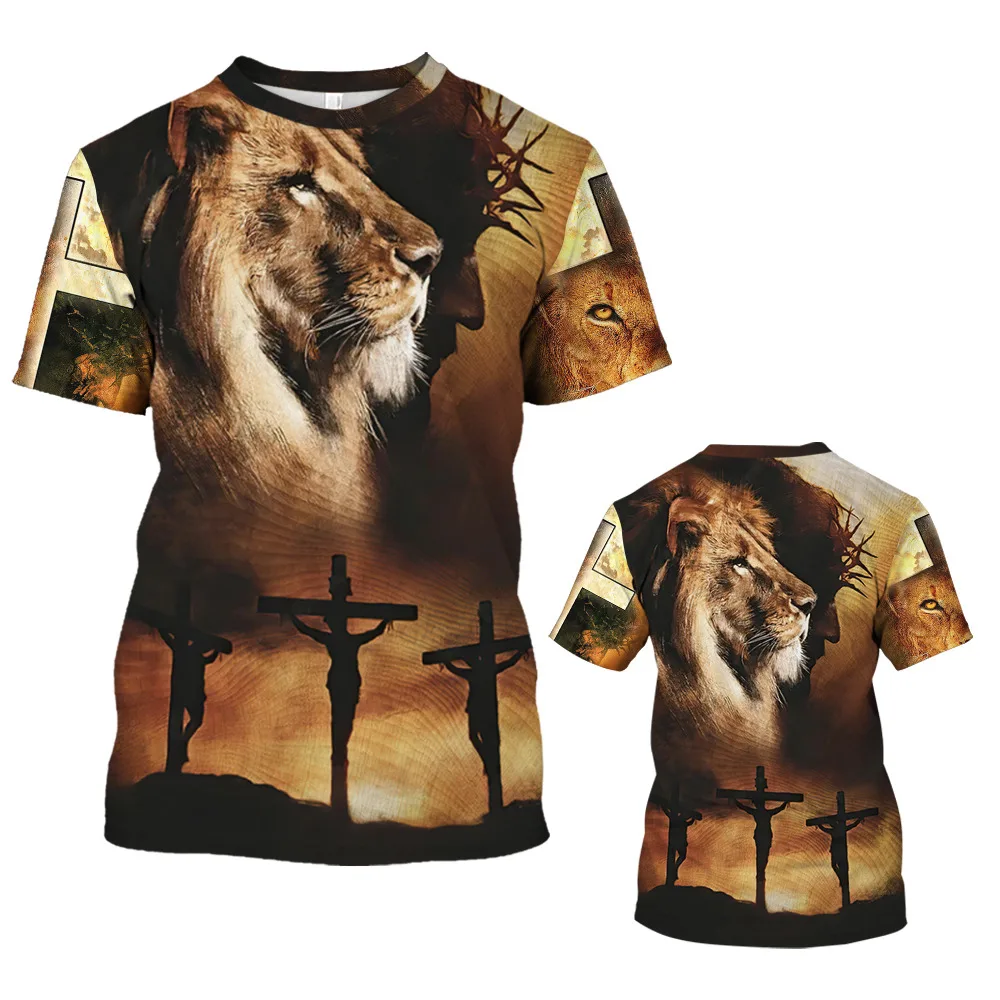 

Мужская футболка с 3D принтом христианского Иисуса, уличная одежда с большими короткими рукавами в стиле Харадзюку, летняя мода, свободные свитера