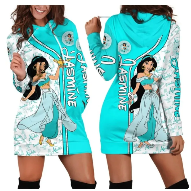 Женский свитер с длинным рукавом капюшоном и круглым вырезом серия Принцессы 2024