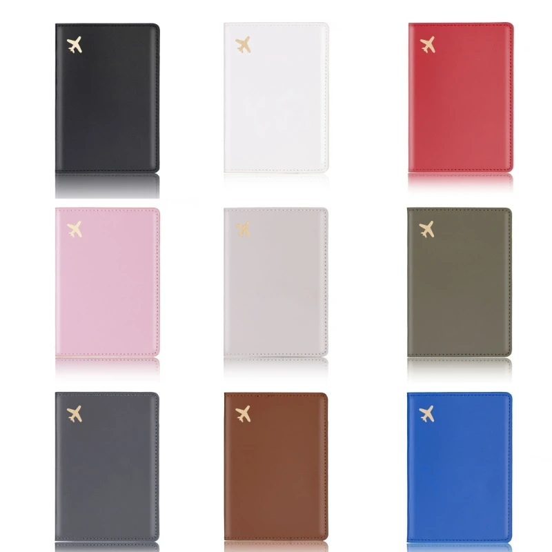 

PU Leather Passport Cover for Women Cute Plane Hot Stamping Wedding Gift