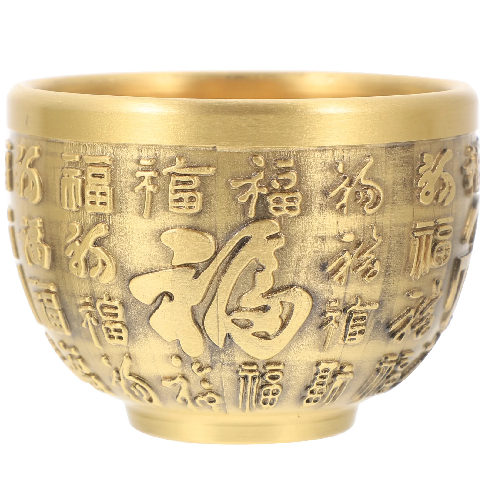 

Bowl Treasure Basin Chinese Offering Decor Lucky Feng Brass Shui Fortune Temple Wealth Fu Water Money Dinner Soup Meditation