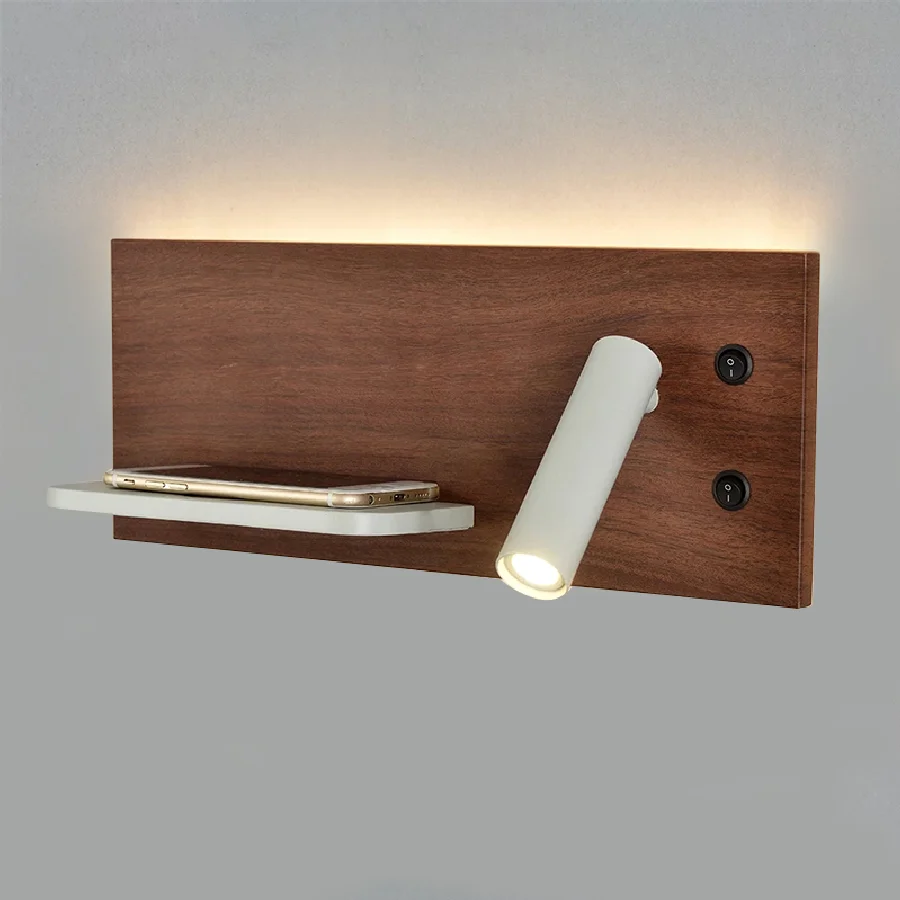 

Smart led Wall Lamp with Wireless Charger Backlit Lights Bed Room Headboard Reading Lamp Room Lighting Decoration Fixtures