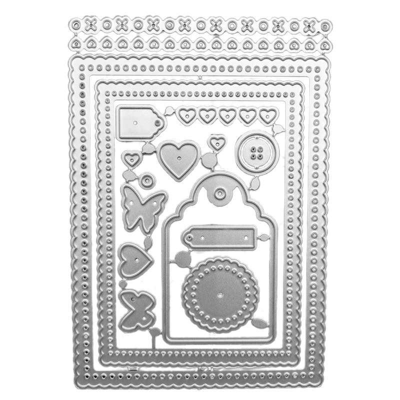 

Carbon Steel DIY Rectangle Lace Border Cutting Dies Embossing Stencils Template for Decorative Paper Album Card Decor Dropship