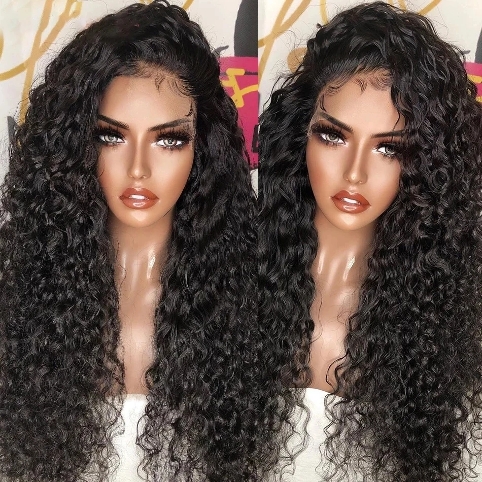 

Курчавые Кудрявые мягкие натуральные черные парики Высокая плотность кружевной передний парик с детскими волосами Жаростойкие волосы син...