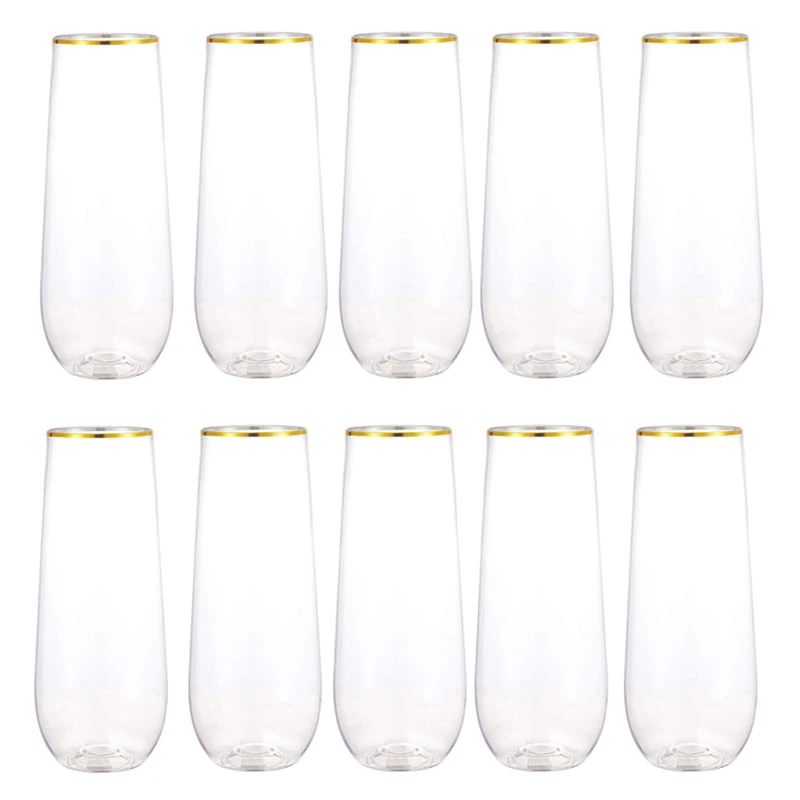

Champagne Flutes Crystal Clear Cocktail Cups Drinkware Shatterproof Perfect For Party Wedding Birthday
