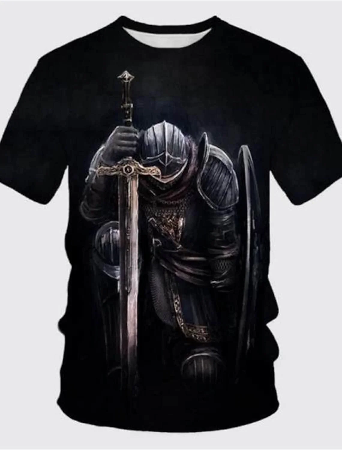 

Men's T shirt Tee Templar Cross Graphic Prints Soldier Crew Neck 3D Print Outdoor Street Short Sleeve Print Clothing