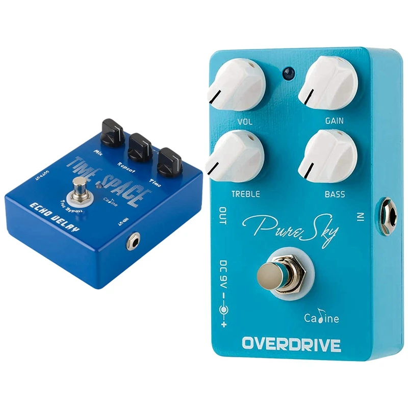 

Caline 1 Pcs CP-17 Echo Delay Guitar Effects Pedal Time Space Bass & 1 Pcs Pure Sky OD Guitar Effect Pedal CP-12