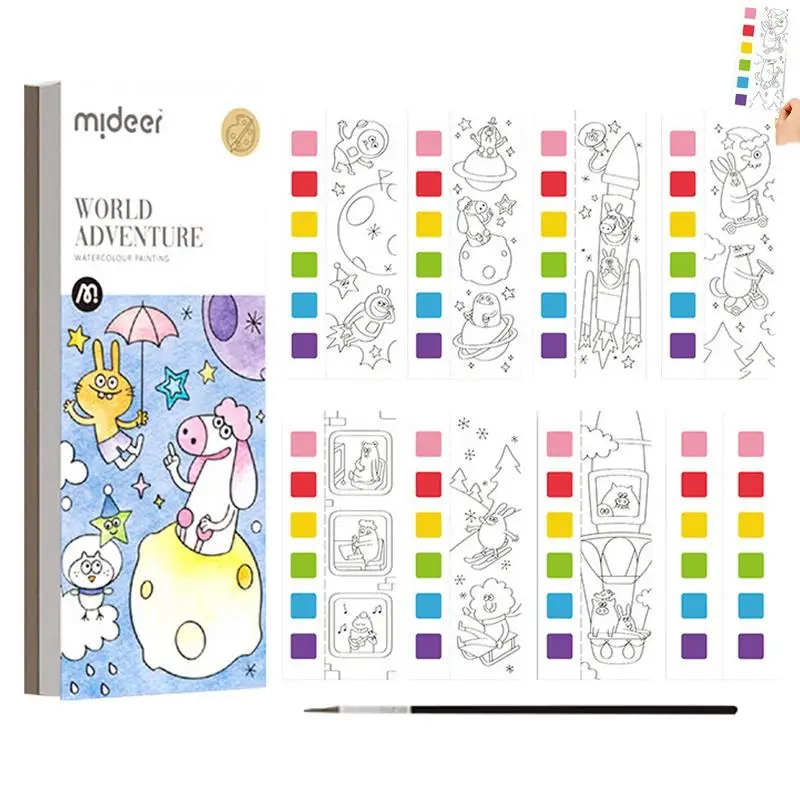 

Watercolor Paint Book Magic Water Coloring Books Pocket Coloring Book With Paints Early Educational Toys For Kids 5 Years Old