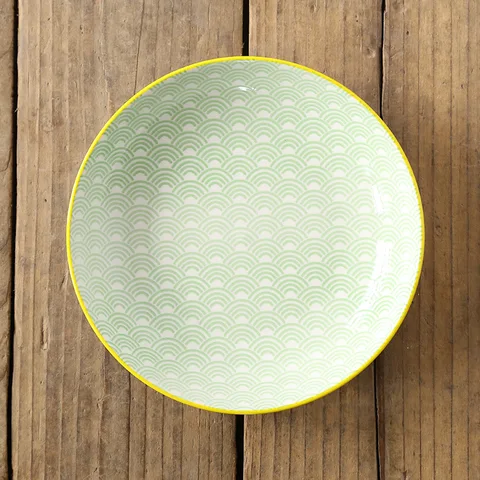Круглая искусственная посуда, 8 дюймов, подглазурованная, окрашенная керамическая посуда, фарфоровая, рисовая, десертная, салатная посуда