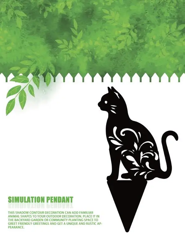

Black Cat Silhouette Stake Yard Art Acrylic Garden Decoration Cat Crafts Lawn Ornament For Courtyards Backyards Lawns Gardens