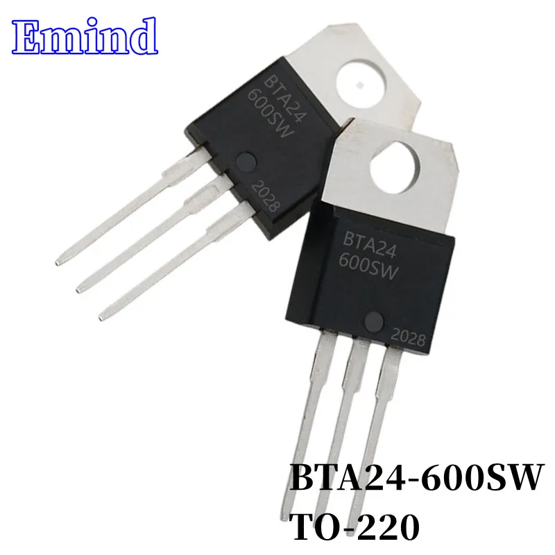 

5Pcs BTA24-600SW BTA24 Thyristor TO-220 24A/600V DIP Triac Large Chip