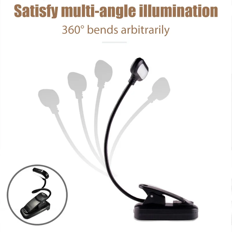 

Book Light Lamp USB Rechargeable Mini LED Reading Light Warm Clip Lamp Brightness Desk Table Read Night Light For Travel Bedroom