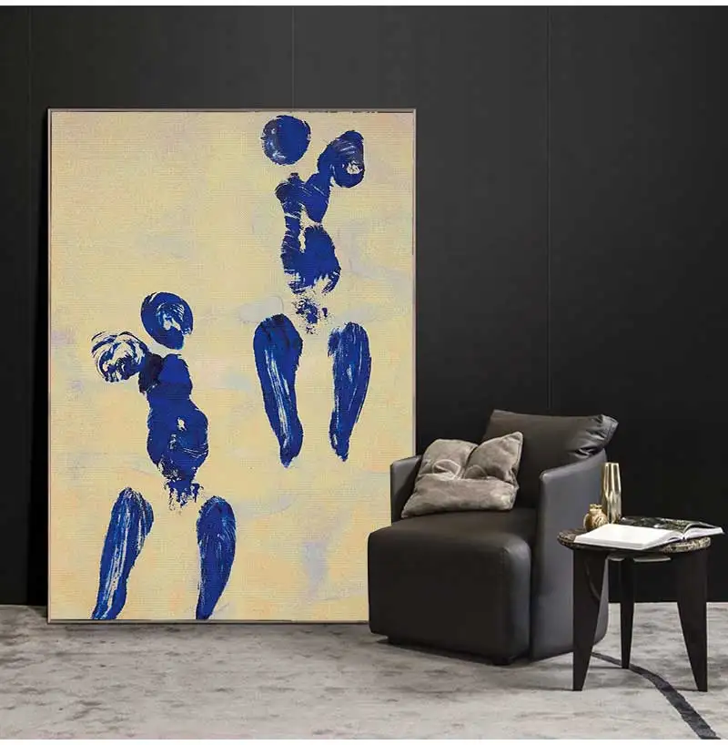 Фото Абстрактные Yves Klein Blue Soulages круг настенная живопись на холсте современный постер печать гостиная украшение дома живопись №4