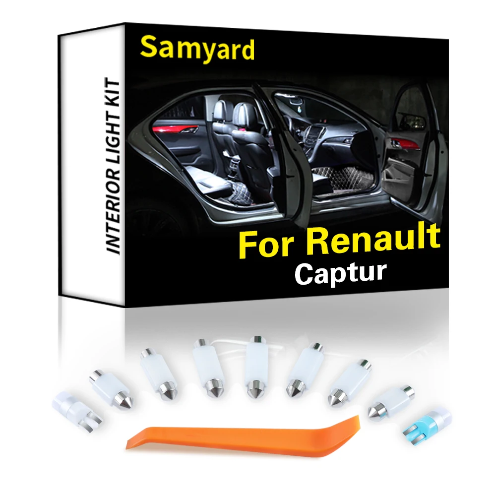 

Ceramics 9Pcs Error Free For Renault Captur 2013 2014 2015 2016 2017 Canbus Vehicle Bulb LED Interior Dome Map Reading Light Kit