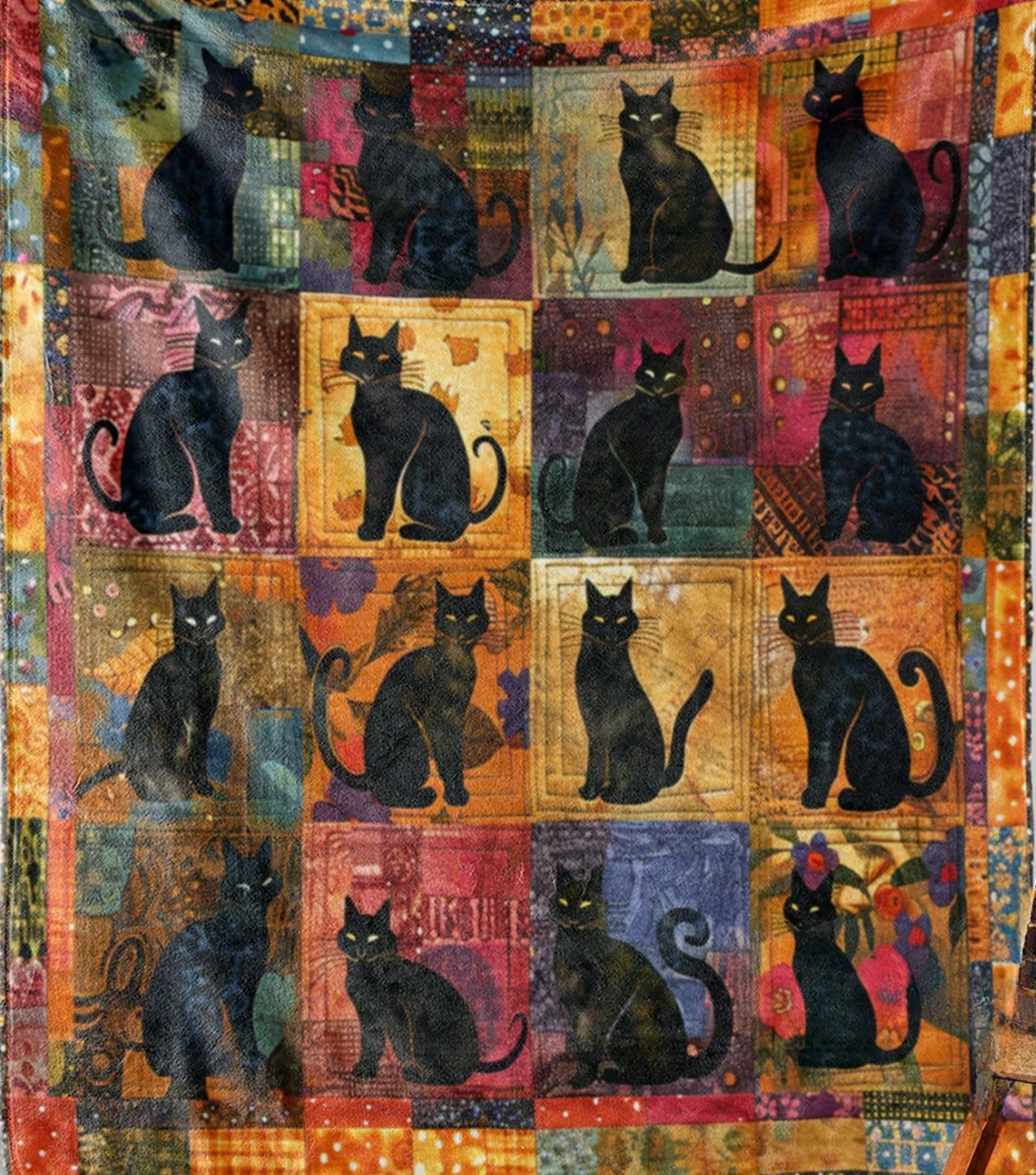 

Пушистое одеяло Mystical Black Cat