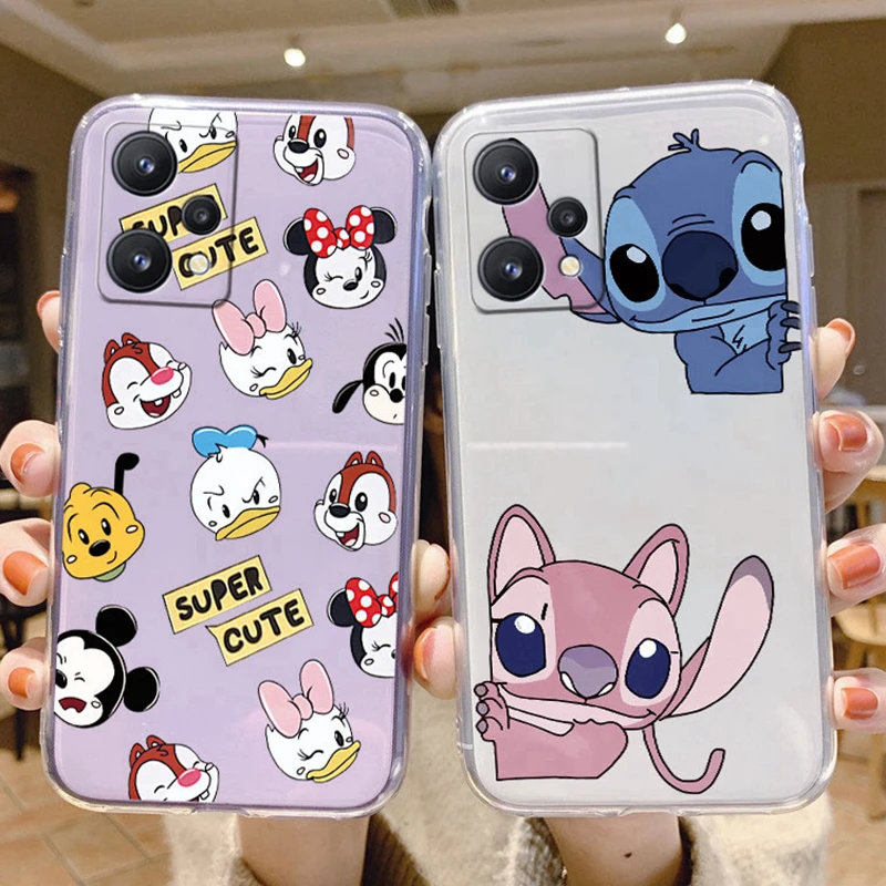 for Realme 9 Pro Realme9 Pro+ Plus Phone Case Mickey Minnie Mouse Daisy Donald Duck Stitch Cute Clear Transparent TPU Soft Cover
