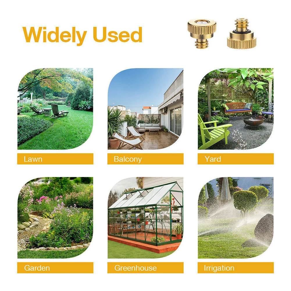 

10pcs Brass Misting Nozzles For Garden Sprinkler Mister Outdoor Cooling System 10/24 Threads Misting Nozzles Hose Nozzles