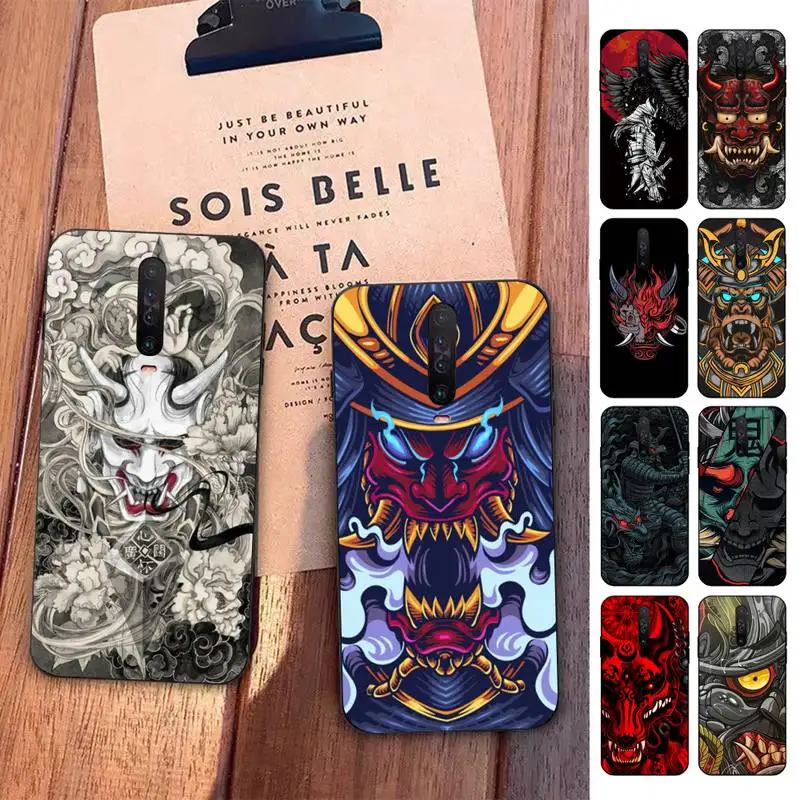 

Samurai Oni Mask Phone Case For Redmi 9 5 S2 K30pro Silicone Fundas for Redmi 8 7 7A note 5 5A