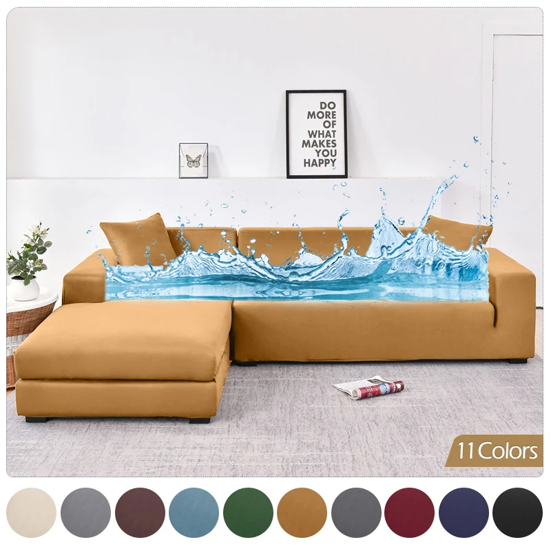 

Waterproof Sofa Covers Sofa Slipcover Elastic Solid Color Sofa Covers For Living Room L Shaped Chair Couch Cover 1/2/3/4-seater