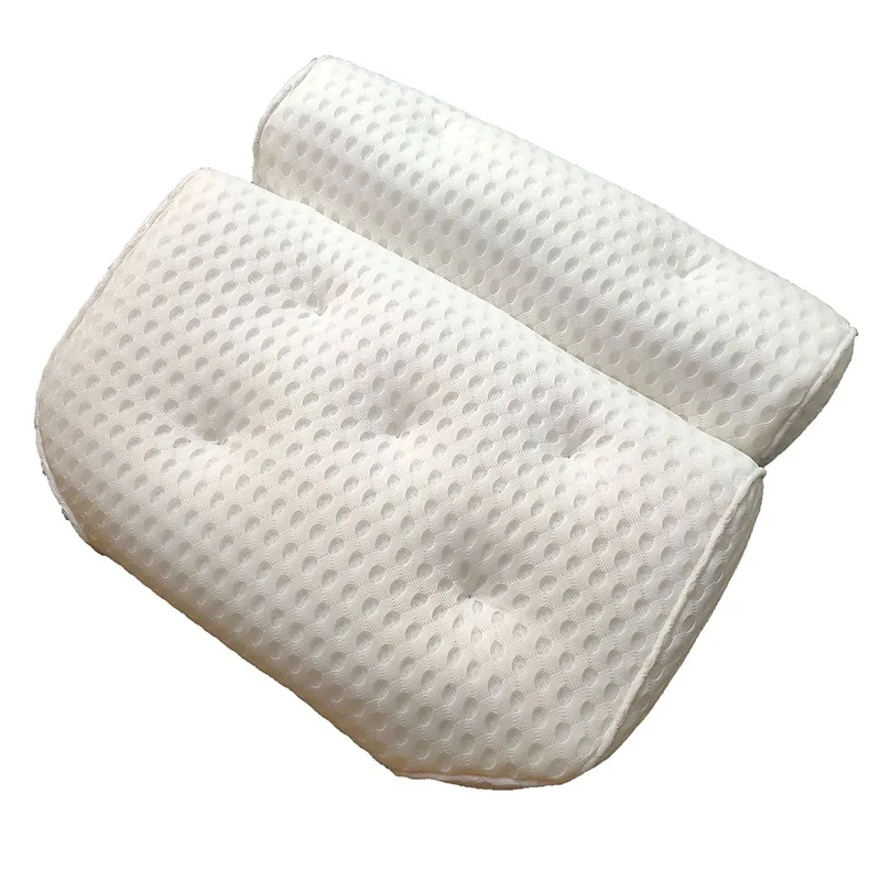 

Spa Non-Slip Bath Pillow Cushioned Bath Tub Spa Pillow Bathtub Head Rest Pillow With Suction Cups For Neck Back Bathroom Supply