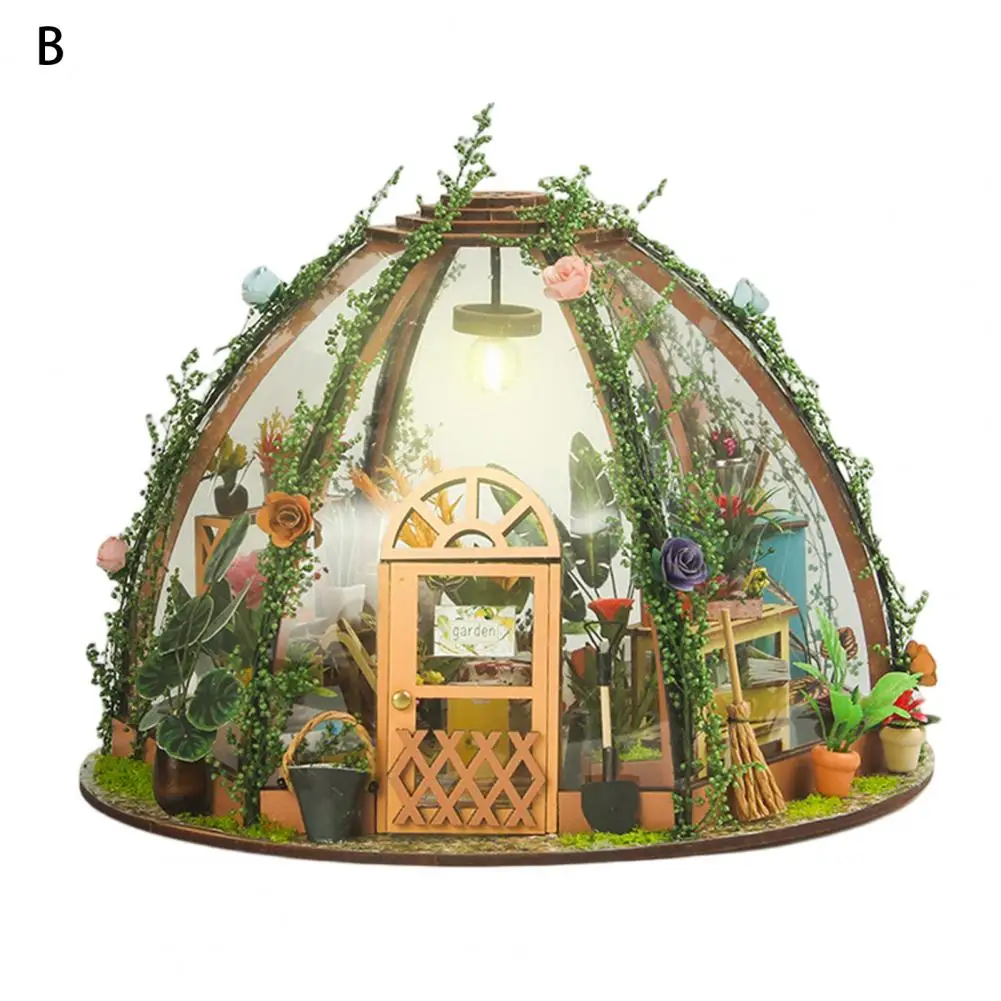 

Симпатичный кукольный домик «сделай сам», безопасный кукольный домик, модель теплицы «сделай сам», комплект 3D деревянного домика, строительные игрушки, орнамент