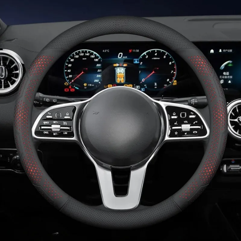 Фото Кожаный чехол на руль автомобиля для Toyota CHR, RAV4, Corolla, Highlander, Prius, Yaris, Prius, RAIZE, RUSE, Auris, Camry – Аксессуары №2