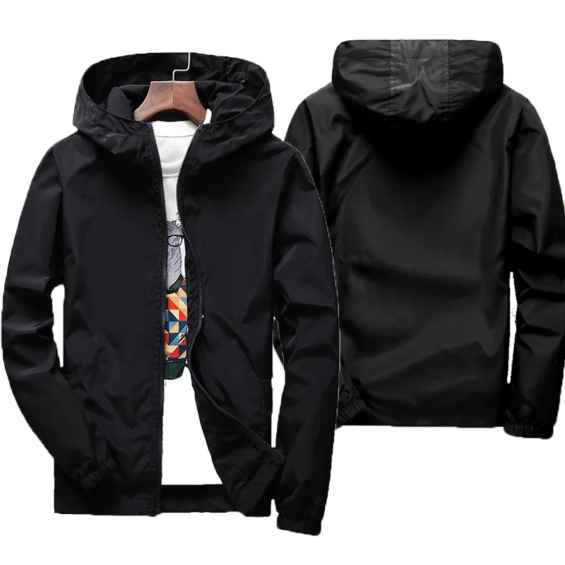 

S-7XL Large Jacket Men's and Women's Spring and Autumn Leisure Hooded Windbreaker Jacket Sunscreen Jacket Sports Lovers