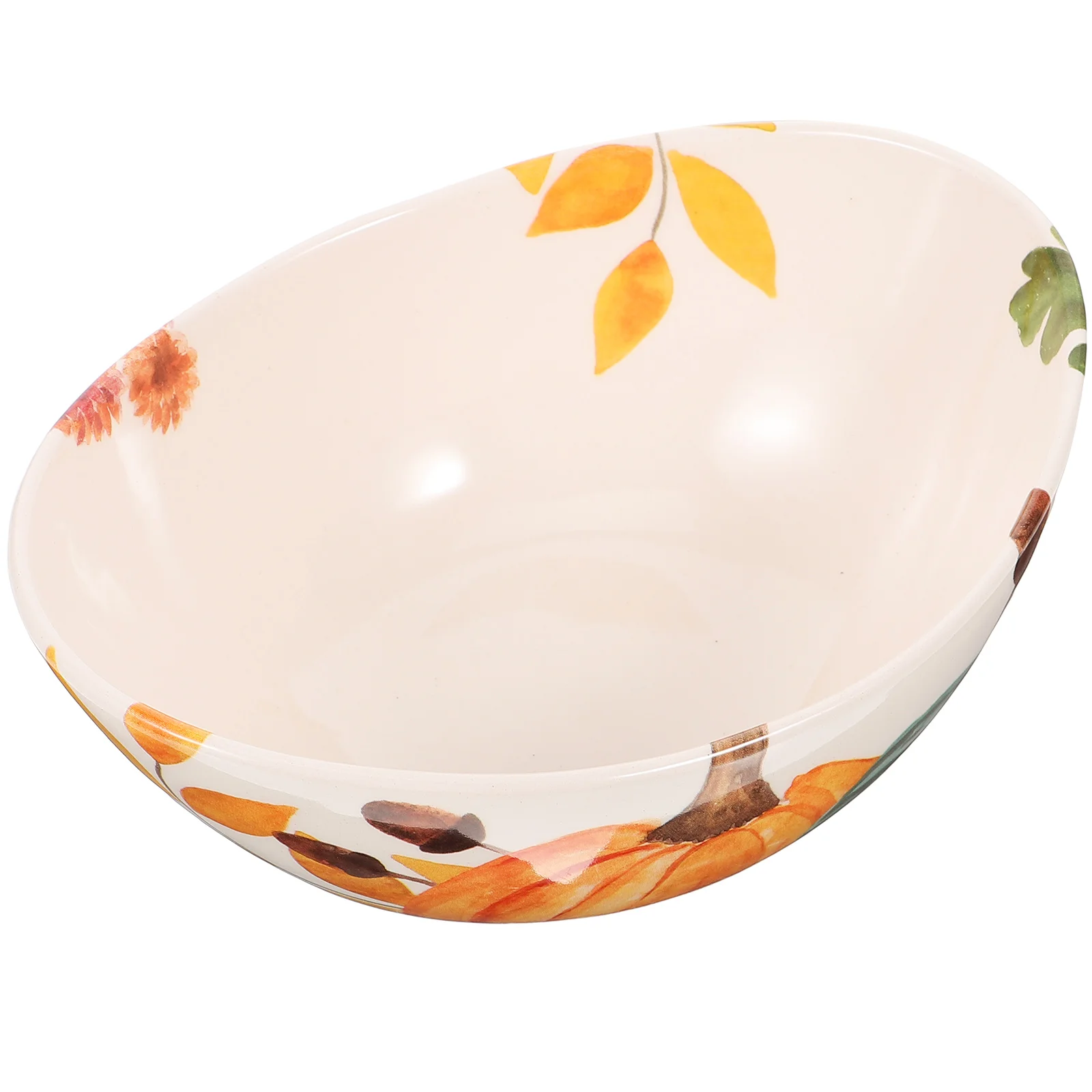 

Fall Themed Printing Fruit Salad Bowl Food Serving Dessert Bowl Multi-use Fruit Bowl Ice Cream Storage Bowl