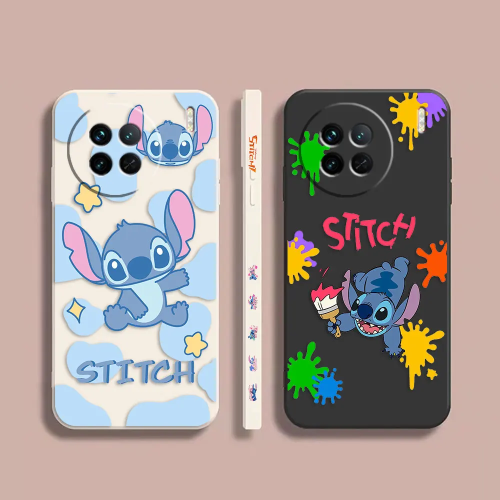 

Case For VIVO X21I X21S X23 X27 X30 X50 X60 X70 PRO PLUS Colour Simple Liquid Silicone Case Cute Lilo & Stitch