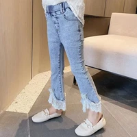 girls jeans flared pants spring autumn teenage girls trousers childrens clothing kids girl pants 4 6 8 10 12y