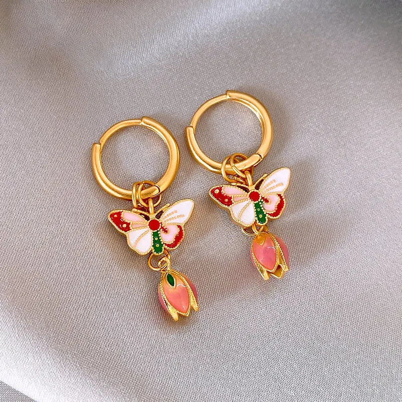 Стальные серьги-бабочки Steel Fun