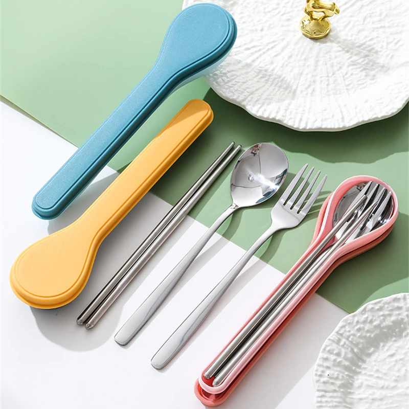 410 Stainless Steel Cutlery Set with Storage Case Korean Sty