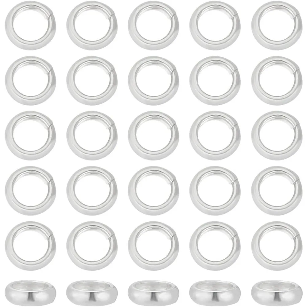 36 шт. бусины Rondelle из стерлингового серебра 925 пробы бусины-разделители Heishi 3 мм