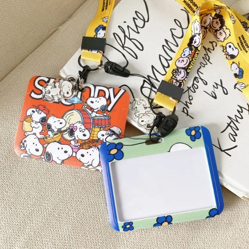 Держатель для удостоверения личности с рисунком Снупи ремешок чехол карты на