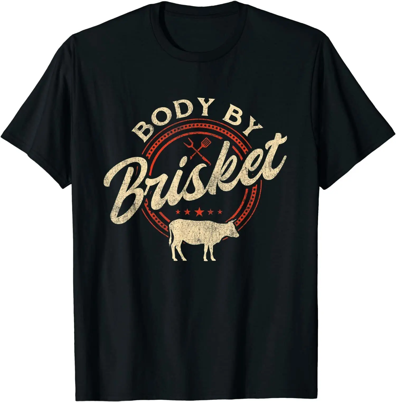 

Body By Brisket Pitmaster BBQ Lover Creative Men Loose Cool Japanese T-shirt Casual Summer Funny Tshirt Tee Homme Men Clothes