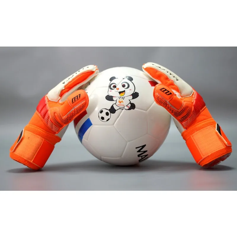 Детские профессиональные вратарские перчатки футбольные с защитой пальцев для