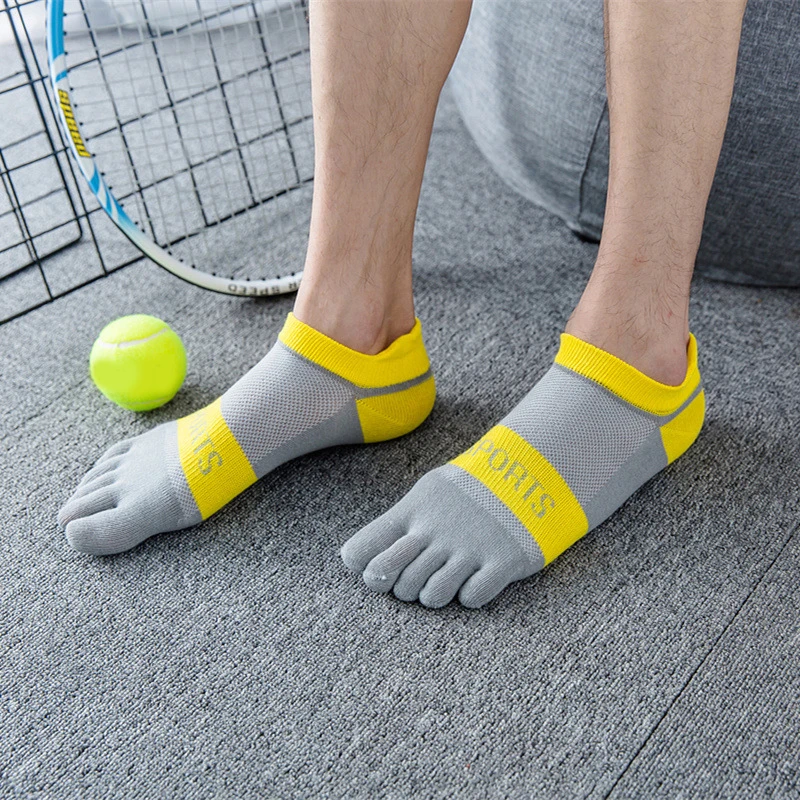 

Cotton Five Finger Sport Socks Mens Breathable Comfortable Solid Color Short Sock Shaping Anti Friction Fashions Men's Socks
